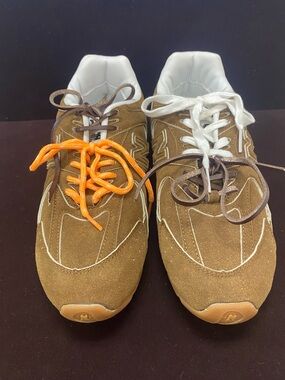 New Balance Miu Miu Brown Suede Low-Top Sneakers.